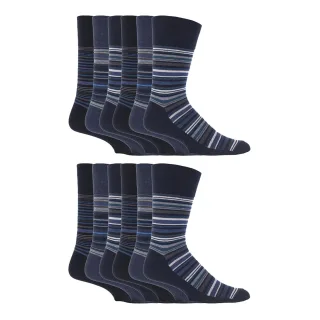 12 Paar Herren Gentle Grip Socken mit weitem Bund | Extraweite, nicht-elastische Socken