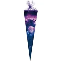 Nestler Schultüte EINHORN GALAXIE Unicorn VIOLETT, Zuckertüte 85cm (zum Schulanfang / Einschulung)