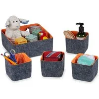 relaxdays Aufbewahrungskorb Schubladen Organizer 5er Set