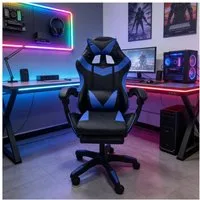 HTI-Living Gaming-Stuhl Ergonomischer Gaming Stuhl mit Fußstütze Racing-Design Schwarz-Blau (Stück, 1 St)
