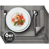 Loco Bird Platzset rechteckig aus PVC, (Tischset Abwischbar PVC-Untersetzer, 6-St., Waschbare Tischuntersetzer Platzdeckchen), Untersetzer PVC-Matte