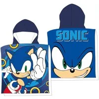 Sonic The Hedgehog Badeponcho Kinder-Poncho 100 x 50 cm – Mikrofaser Handtuchponcho