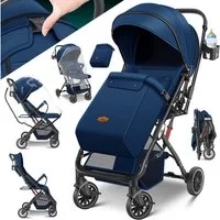 KIDIZ Kombi-Kinderwagen, Kinderbuggy klappbar Liegebuggy Sportwagen Faltbar 360°
