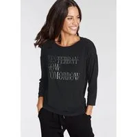 Laura Scott 3/4-Arm-Shirt mit glitzerndem Schriftzug