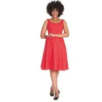 Banned A-Linien-Kleid Retro Swingkleid Dot Days Rot Vintage Polka Dot Dress 50s Pünktchen Kleid