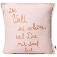 Good old Friends Zierkissen Mini Kissen Die Welt ist schön, weil du mit drauf bist