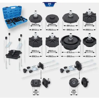Brilliant Tools Universal-Adaptersatz zur Bremsentlüftung, 20-tlg - BT701220