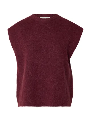 selected women - SLWLULU SL KNIT VEST NOOS Tawny Port - Gr. - M