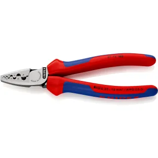 KNIPEX Crimpzange für Aderendhülsen 180 mm mit Mehrkomponenten-Hüllen poliert - 9772180