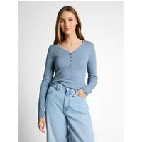 TOM TAILOR Denim Henleyshirt mit Streifen Muster