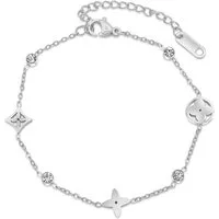 The Beauty House Armband Damen Armband aus Edelstahl mit Zirkonia und Blumen