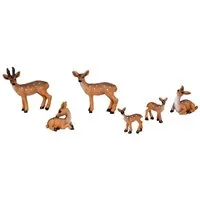 Geschenkestadl Tierfigur Zauberhafte Rehfamilie – detailreiche 6 Rehe für stimmungsvolle Deko (6 St)