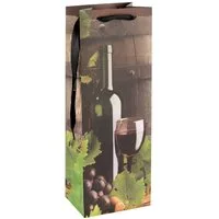 Idena Tragetasche Idena Flaschentasche Wein schwarz 12,5x35x9cm 210g/m²