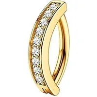 Taffstyle Bauchnabelpiercing Clicker Scharnier Bauchpiercing Ring Chirurgenstahl mit Kristallen, Bauchnabelpiercing Banane Bauchnabel Piercing Schmuck Stecker