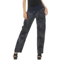 malito more than fashion Leinenhose malito Damen Hose aus Leinen, Stoffhose mit Jungle Print, Freizeitho Hose aus Leinen mit Jungle Print