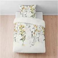 Biberna Bettwäsche Biberna Mako Satin Bettwäsche 0616321-569 Blumen perlmutt 135x200, Mako Satin, 2 teilig, Verdeckter Qualitäts-Reißverschluss