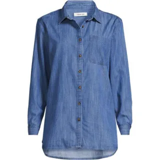 Jeansbluse aus Lyocell-Mix, Damen,  Blau, by Lands' End