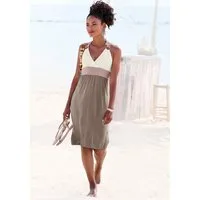 Beachtime by Lascana Jerseykleid mit Color-Blocking-Optik, Neckholderkleid mit Zierringen, sommerlich Minikleid, Strandkleid, Sommerkleid, Viskosekleid