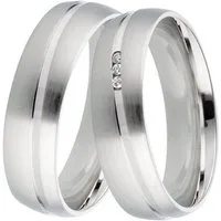 DOOSTI Trauring Schmuck Geschenk Silber 925 Trauring Ehering Partnerring LIEBE, Made in Germany, wahlweise mit oder ohne Brillanten