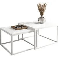 Lookway Couchtisch Yoshi 2in1 mit Hochglanz Platte (2er-Set), Breite: 70 cm und 60 cm