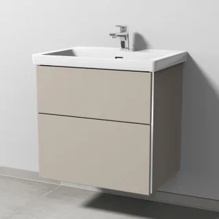 Sanipa 3way Waschtischunterbau zu Villeroy & Boch Subway 3.0 Waschtisch mit 2 Auszügen, Kaschmir-Mat BP8471U