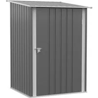 MC Star Gerätehaus Stahl 0,92 m² Abschließbarer Gartenschrank mit Pultdach, 100x103x160cm, Grau