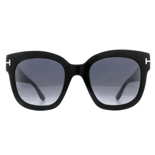 Tom Ford Lunettes De Soleil 0613 Beatrix 01C Miroir Gris De Fumée Noir Brillant