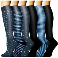 Mutig Kompressionsstrümpfe 6 Paar Lange Kompressionssocken für Damen & Herren (Sportsocken & Reisesocken, Bequem und Elastisch) Ideal für Sport, Reisen und Alltag