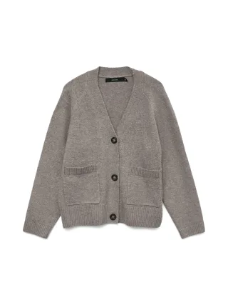 VERO MODA - VMBOOM LS V-NECK BUTTON CARDIGAN GA NOOS Moon Rock - Gr. - XS