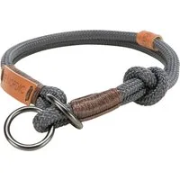 TRIXIE Hunde-Halsband BE NORDIC Zug-Stopp-Halsband - dunkelgrau/braun - 35 cm/ø 6 mm, Tau