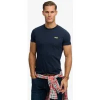 Superdry Rundhalsshirt ESSENTIAL LOGO EMB TEE aus Baumwolle und Single Jersey, Slim Fit, Kurzarm, hüftlang
