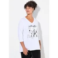 MIAMODA T-Shirt T-Shirt A-Linie Statement 3/4-Ärmel