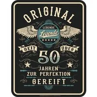RAHMENLOS® Metallschild als Geschenk zum 50. Geburtstag: Lebende Legende 50 Jahre