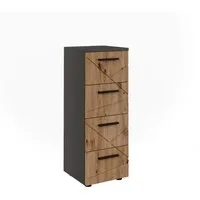 Vicco Midischrank Irma, Anthrazit/Goldkraft Eiche, 30 x 81 cm mit 4 Schubladen (1-St)