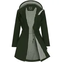 ATLASLAVA Regenjacke Damen mit Kapuze – wasserdicht & atmungsaktiv, Größen S–2XL Übergangsjacke Trenchcoat für Frühling und Herbst