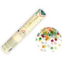 partydeco Konfetti, Konfettikanone mit Sternen 20cm Bunt