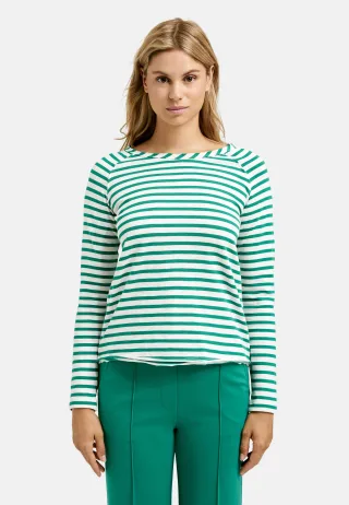 Smith&Soul - Basic Sweat Raglan Striped smaragd - Gr. - XS