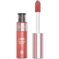 L'ORÉAL PARIS Rouge LUMI LE LIQUID BLUSH GLOWY, flüssige Textur, schimmernde und intensive Farbe, glänzendes Finish