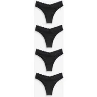 Next Slip 4er-Pack Jazzpants aus Baumwollmischung mit Spitze (4-St)