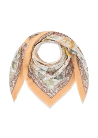 Tuch aus leichter Baumwolle mit maritimen Motiven beige - Gr. - one size