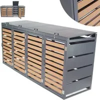 Apex Mülltonnenbox Mülltonnenbox 4-er 240L Mülltonnenverkleidung WPC Holzdielen 57092 (1 St)