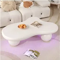 Merax Couchtisch in Wolkenform Sofatisch mit LED inkl.16 Farben (1-St), Wohnzimmertisch Beistelltisch mit Abgerundete Ecken, 95x62,5x32cm