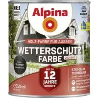 Alpina Holzschutzlasur Alpina Wetterschutzfarbe 0,75 L schwarz
