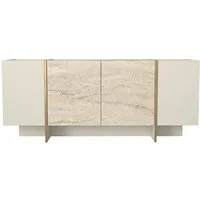 moebel17 Sideboard Veyron in Beige mit Granit Marmor Optik (Einzelmöbel, 1 St., Sideboard mit 4 Türen, 3 Schubladen & 7 Regalfächern), mit Granit Optik