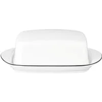 Seltmann Weiden Butterdose Lido Black Line, Porzellan, (1-tlg), 250 g Dose für Butter