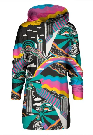 "Rainbow Landscape" Oversize Hoodie-Kleid