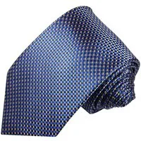 Paul Malone Krawatte Designer Seidenkrawatte Herren Schlips modern gepunktet 100% Seide Breit (8cm), blau 393