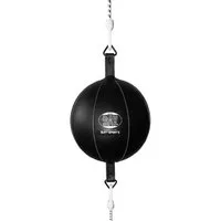 BAY-Sports Boxsack Doppelendball Punchingball Speedball Boxball rund komplett schwa, Boxbirne Boxen Boxtraining Kinder und Erwachsene, 35 cm, Aufblasbar