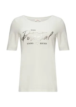 s.Oliver Red Label - T-Shirt mit Frontprint weiß - Gr. - 40
