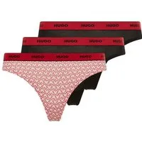 HUGO String TRIPLET THONG DESIGN (3-St) wiederholendes Logo am Bund